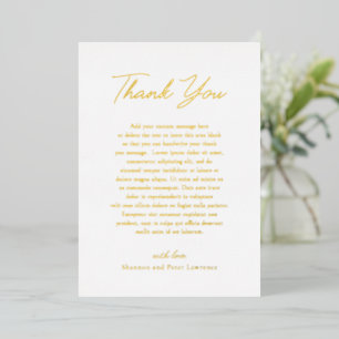 Tarjeta de agradecimiento de boda elegante clásica
