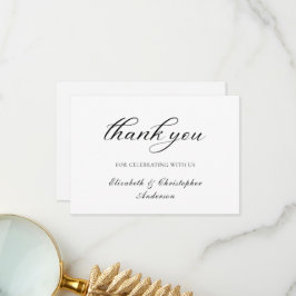 Tarjeta de agradecimiento de boda elegante con gui