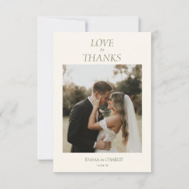Tarjeta de agradecimiento de boda elegante de 2 fo