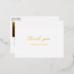 Tarjeta de agradecimiento de boda elegante de pape