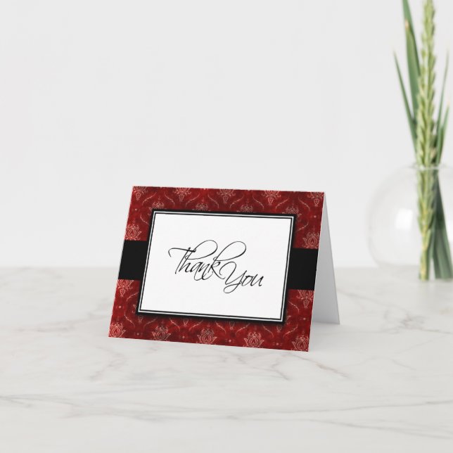 Tarjeta de agradecimiento de boda elegante de terc (Anverso)