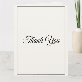 Tarjeta de agradecimiento de boda elegante doblada