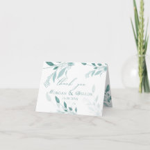 Tarjeta de agradecimiento de boda elegante Dusty B