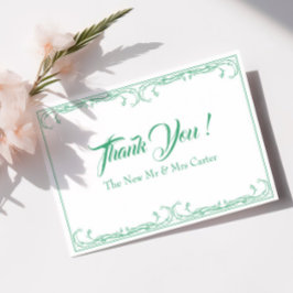Tarjeta de agradecimiento de boda elegante – Filig