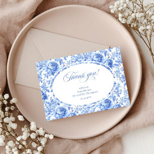 Tarjeta de agradecimiento de boda elegante floral