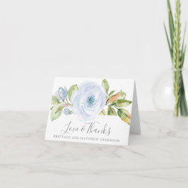 Tarjeta de agradecimiento de boda elegante floral 
