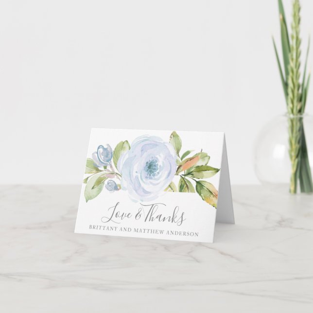 Tarjeta de agradecimiento de boda elegante floral  (Anverso)
