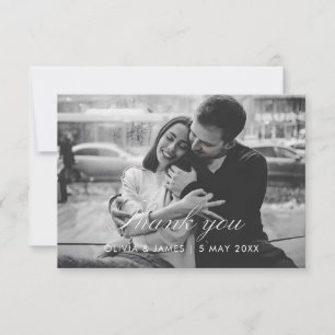 Tarjeta de agradecimiento de boda elegante Impri