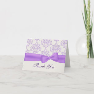 Tarjeta de agradecimiento de boda elegante lavanda