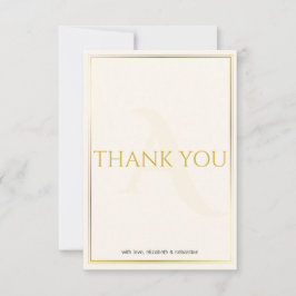 Tarjeta de agradecimiento de boda elegante minimal