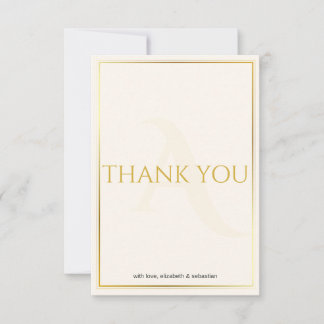 Tarjeta de agradecimiento de boda elegante minimal