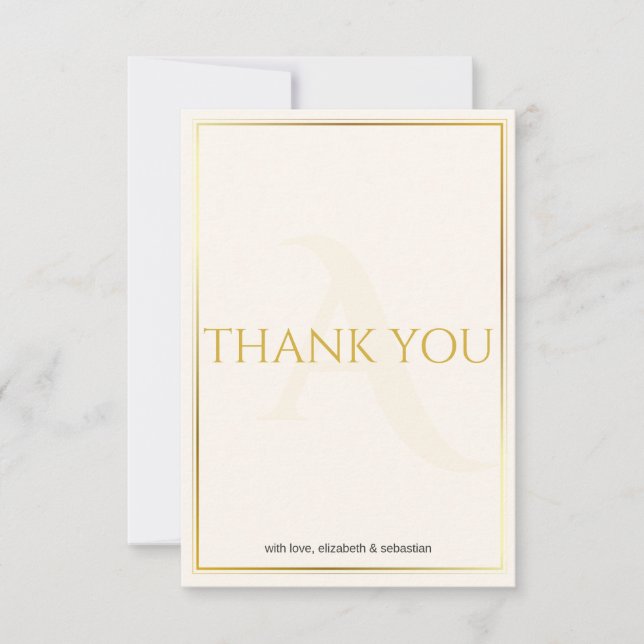 Tarjeta de agradecimiento de boda elegante minimal (Anverso)