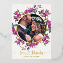Tarjeta de agradecimiento de boda elegante moderna