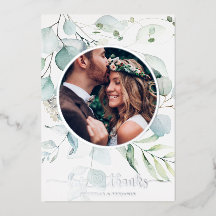 Tarjeta de agradecimiento de boda elegante moderna