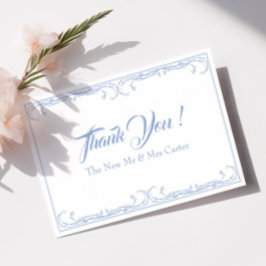 Tarjeta de agradecimiento de boda elegante – Rosa 