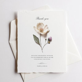 Tarjeta de agradecimiento de boda elegante rosa bl