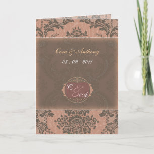 Tarjeta de agradecimiento de boda elegante rosa da
