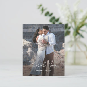 Tarjeta de agradecimiento de boda elegante y moder