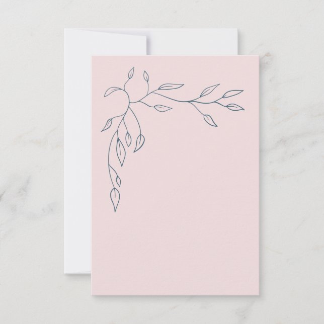 Tarjeta de agradecimiento de boda en blanco rosado (Anverso)