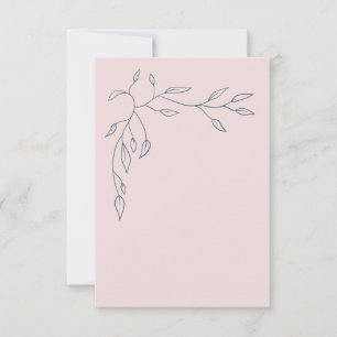 Tarjeta de agradecimiento de boda en blanco rosado