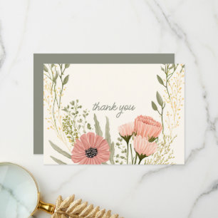 Tarjeta de agradecimiento de boda en el Jardín Bot