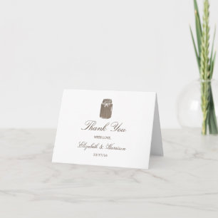 Tarjeta de agradecimiento de boda en frasco de arp