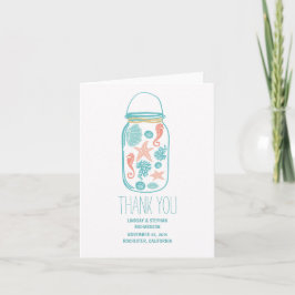Tarjeta de agradecimiento de boda en frasco de mas