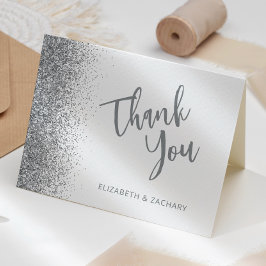 Tarjeta de agradecimiento de boda en guión con bri