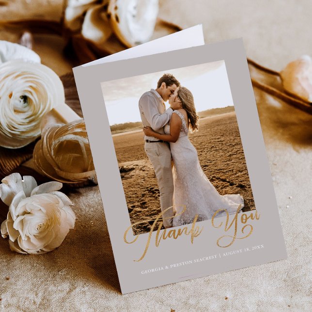 Tarjeta de agradecimiento de boda en letra cursiva (Subido por el creador)