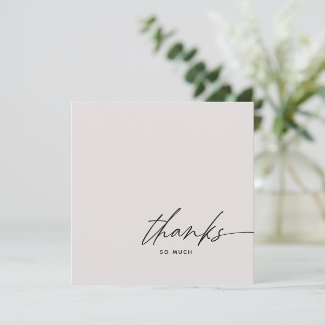 Tarjeta de agradecimiento de boda en rosa sonrojad (Anverso de pie)