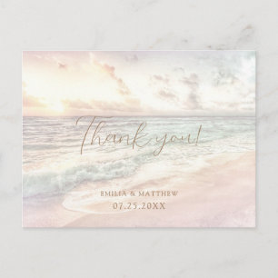 Tarjeta de agradecimiento de boda en Sunset Beach