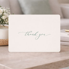 Tarjeta de agradecimiento de boda en verde salvia