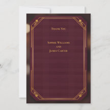 Tarjeta de agradecimiento de boda escocesa Burgund