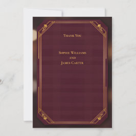 Tarjeta de agradecimiento de boda escocesa Burgund