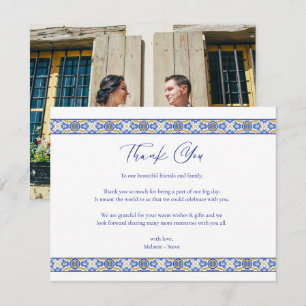 Tarjeta de agradecimiento de boda español mexicano