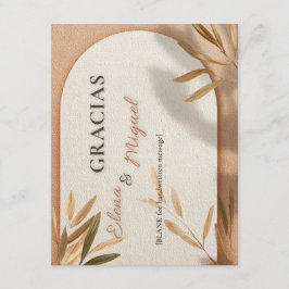 Tarjeta de agradecimiento de boda española