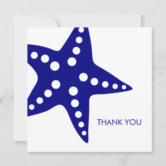 Tarjeta de agradecimiento de boda Estrella de mar  (Anverso)