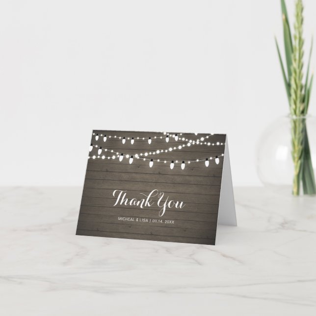 Tarjeta de agradecimiento de boda/fiesta con mader (Anverso)