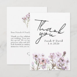 Tarjeta de agradecimiento de boda - Flor de acuare