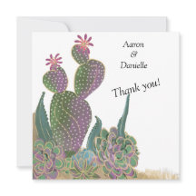 Tarjeta de agradecimiento de boda Flor de Cactus d