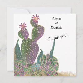 Tarjeta de agradecimiento de boda Flor de Cactus d