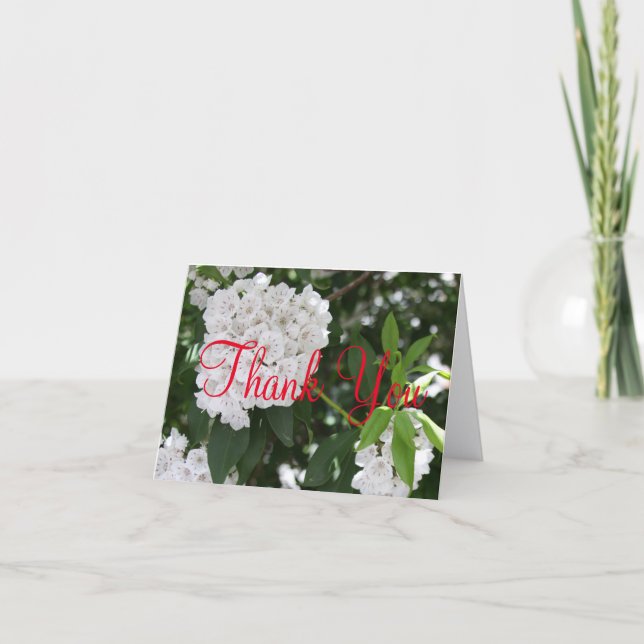 Tarjeta de agradecimiento de boda Flor de laurel d (Anverso)