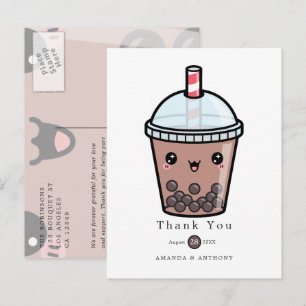 Tarjeta de agradecimiento de boda floral acuarela 