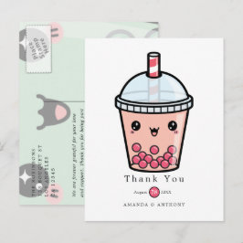  Tarjeta de agradecimiento de boda floral acuarela