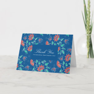 Tarjeta de agradecimiento de boda floral batik Aiy