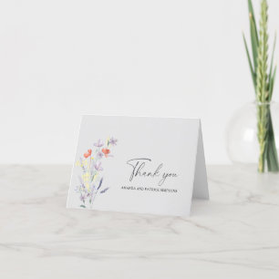 Tarjeta de agradecimiento de boda floral boho