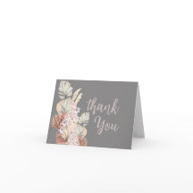 Tarjeta de agradecimiento de boda floral boho