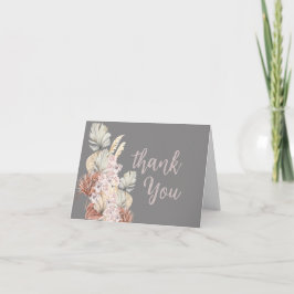 Tarjeta de agradecimiento de boda floral boho