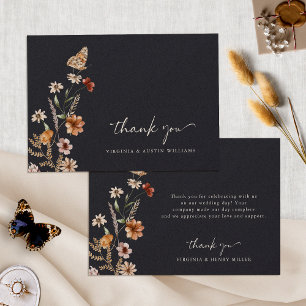 Tarjeta de agradecimiento de boda floral boho de l