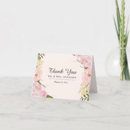 Tarjeta de agradecimiento de boda floral botánica